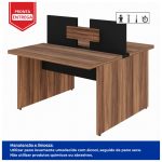 Mesa Componível INICIAL – C/ Gavetas – 1,20×1,20m NOGAL SEVILHA/PRETO – 21481 - Imagem 3