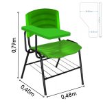Cadeira Universitária Plástica com Prancheta PLÁSTICA – COR VERDE – MOGIMAX – 34024 - Imagem 5