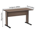 Mesa Escritório 0,90×0,60m – MAXXI – Cor Walnut 44094 - Imagem 2